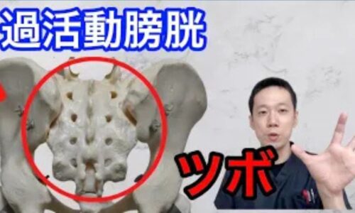 尿が十分に溜まっていなくても膀胱が勝手に収縮してしまう過活動膀胱を改善するために、加齢による腎タイプに効く仙骨のツボ（膀胱兪・中髎）や、ストレスによる肺タイプに効く腕のツボ（尺沢）の位置と温め方を解説する石丸院長