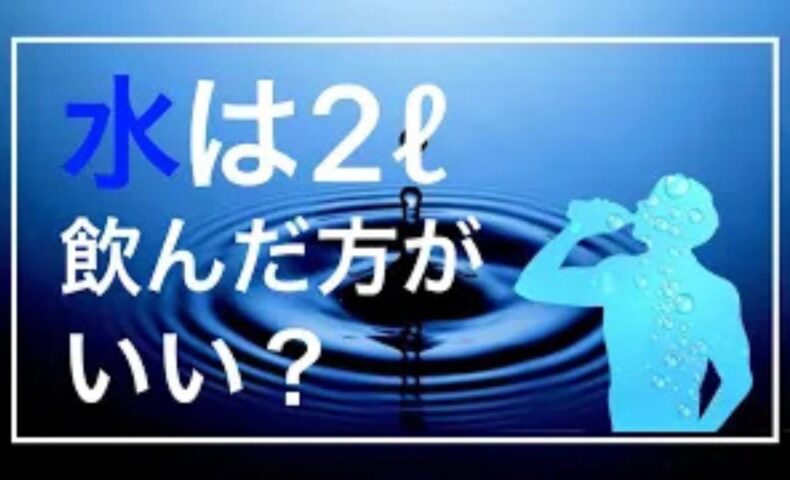 1日2リットルの水を無理に飲む必要がない理由として、食事から得られる水分量や、体重と年齢から割り出す個別の適正水分の計算式を詳しく説明する石丸院長