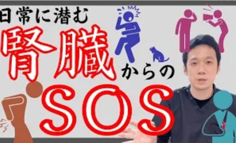 生命力の土台である腎臓（腎）が弱っている時に現れる5つのサイン（頻尿・耳鳴り・腰膝の脱力・口の渇き・不安感）を説明し、腎の機能を底上げする黒い食材の選び方と足の内くるぶし近くにあるツボ「太渓（たいけい）」の位置を解説する石丸院長