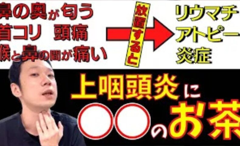 鼻と喉の境目の痛みや後鼻漏、倦怠感を引き起こす慢性上咽頭炎を改善するために、粘膜修復と消炎作用に優れた薬草「熊笹茶（くまざさちゃ）」の粉末を用いた一物全体の飲み方と注意点を解説する石丸院長