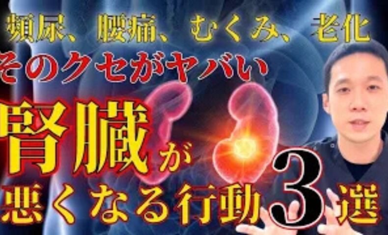 頻尿や夜間頻尿、むくみ、慢性的な体のだるさを引き起こす原因となる、甘いものの過剰摂取や寒い環境、長時間の立ち仕事という腎臓に悪い3大生活習慣と対策を解説する石丸院長